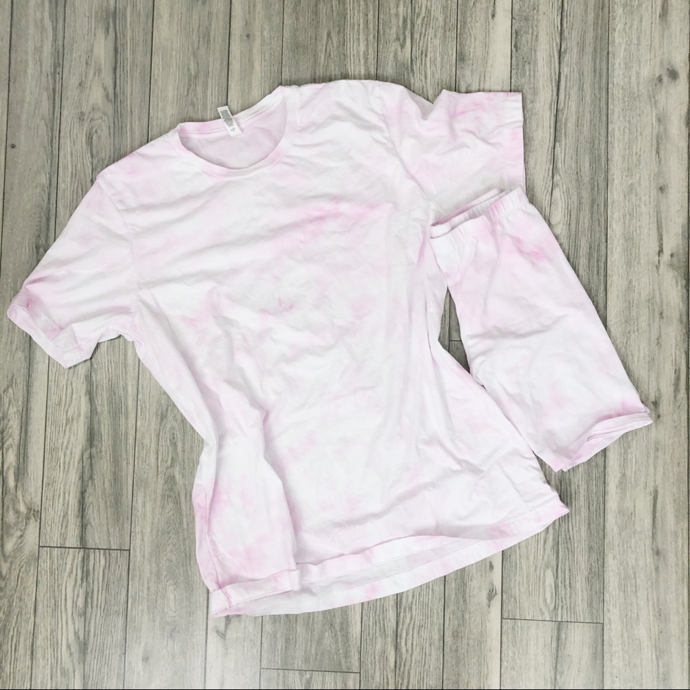 NEW soft TIE DYE SET top shorts S-5X spring trendy - Picture 3 of 9